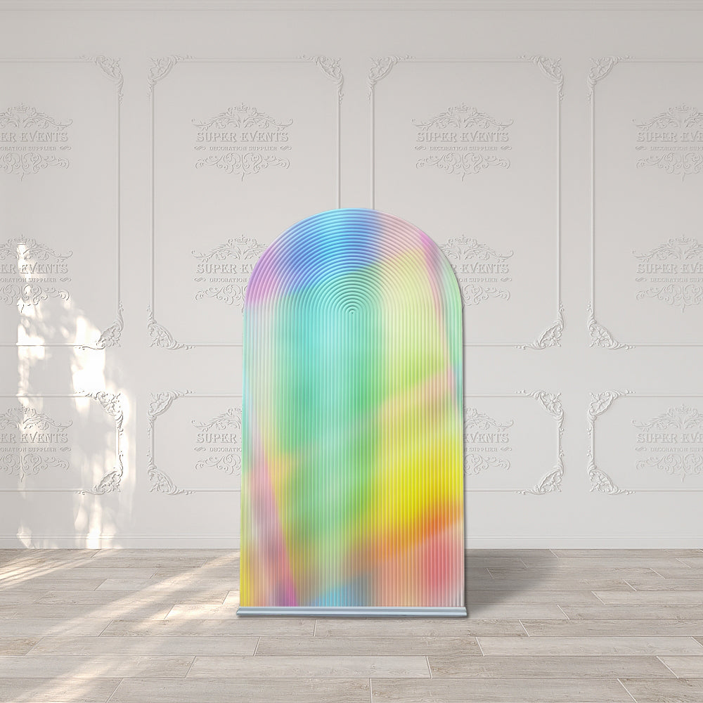 Acrylic Pastel Rainbow Arched Backdrop, Arch Backdrop, Acrylic