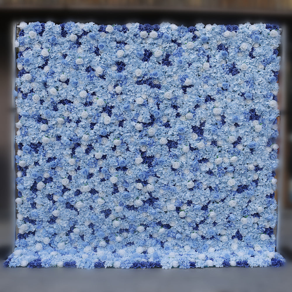BD-054 3D Fabric Artificial Flower Backdrop Rolling Up Curtain Flower Wall - 8ft*8ft
