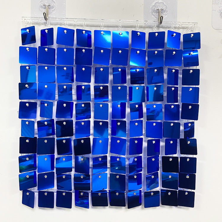 Shimmer Wall Panels / Clip Hole Backing & Square Sequins - Royal Blue