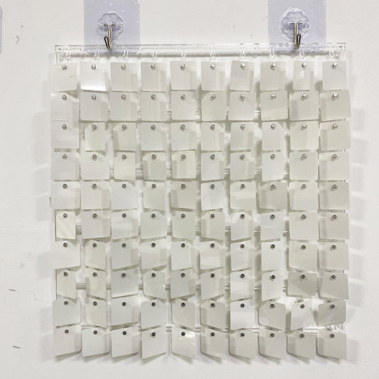 Shimmer Wall Panels / Clip Hole Backing &amp; Square Sequins - White