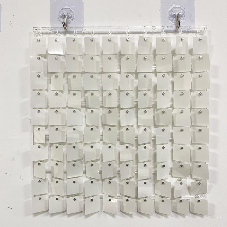 Shimmer Wall Panels / Clip Hole Backing & Square Sequins - White