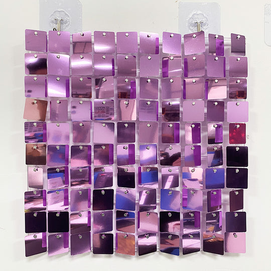 Shimmer Wall Panels / Clip Hole Backing &amp; Square Sequins - Light Purple