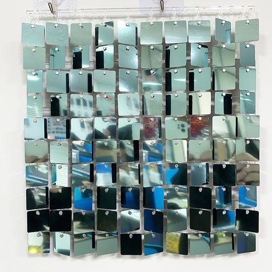Shimmer Wall Panels / Clip Hole Backing &amp; Square Sequins - Ocean Blue