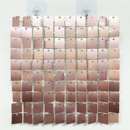 Shimmer Wall Panels / Clip Hole Backing &amp; Square Sequins - Matte Pink
