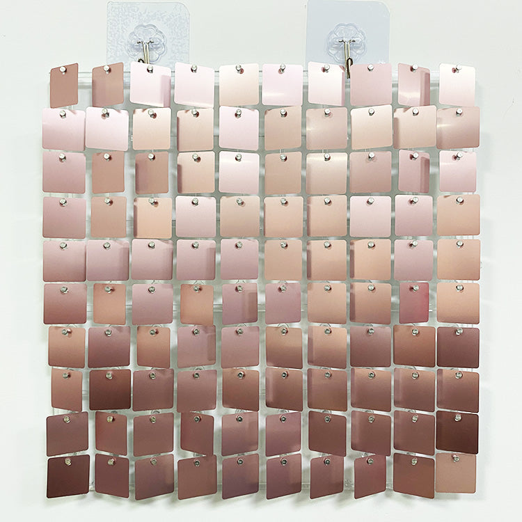 Shimmer Wall Panels / Clip Hole Backing & Square Sequins - Matte Pink