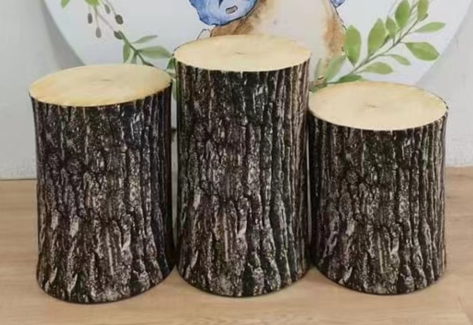 Cylinder Plinth Fabric Cover Set - 3 Pieces