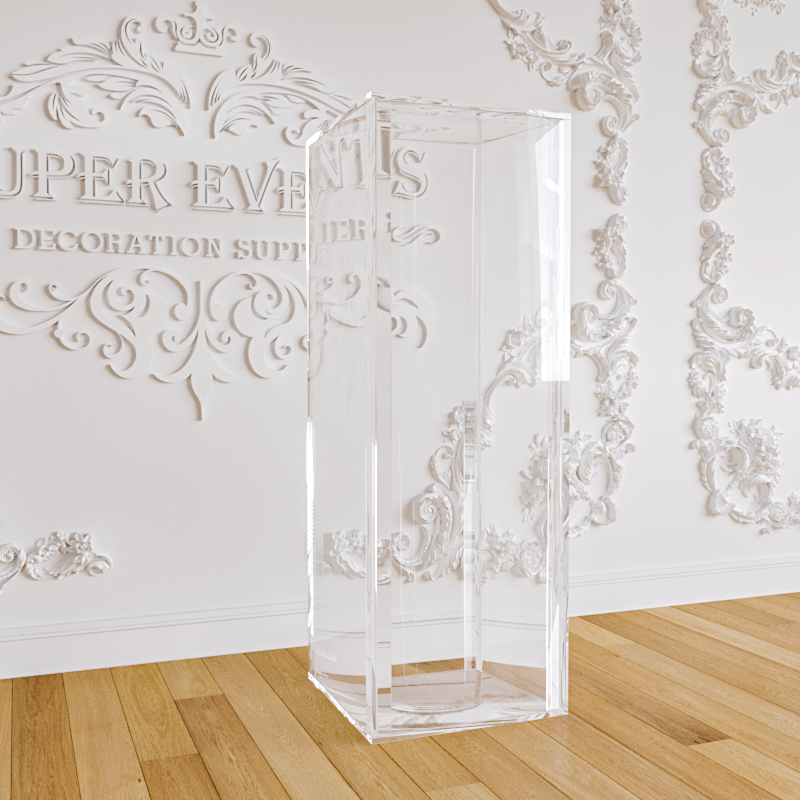 Transparent Acrylic Cylinder Square Plinths Set - 1 Piece