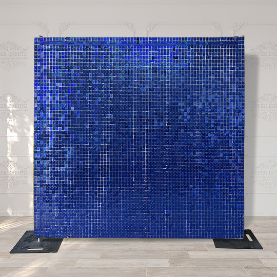 Shimmer Wall Panels / Black Backing &amp; Square Sequins - Royal Blue