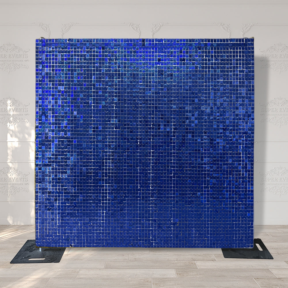 Shimmer Wall Panels / Clip Hole Backing & Square Sequins - Royal Blue