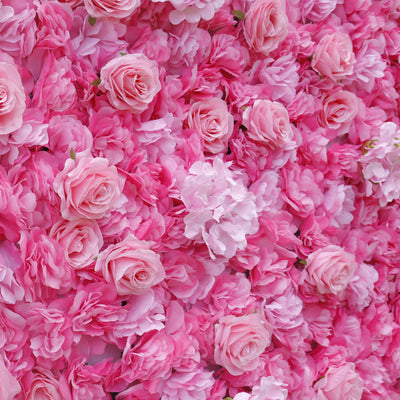 BD-022 3D Fabric Artificial Flower Backdrop Rolling Up Curtain Flower Wall - 8ft*8ft