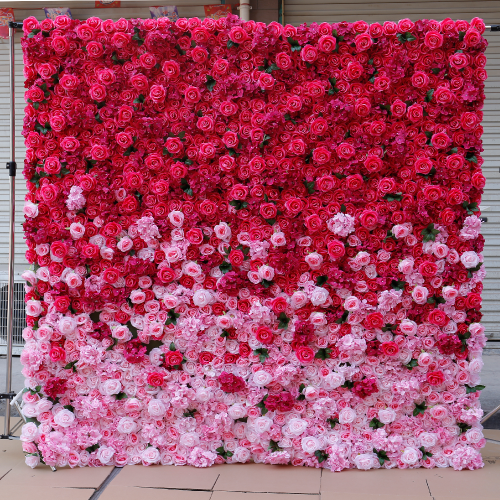 BDJ-002 3D Fabric Artificial Flower Backdrop Rolling Up Curtain Flower Wall - 8ft*8ft