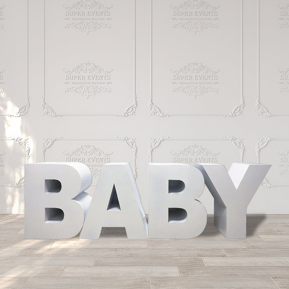 Custom Metal 26 Letters Table Decor with Acrylic Desktop- White