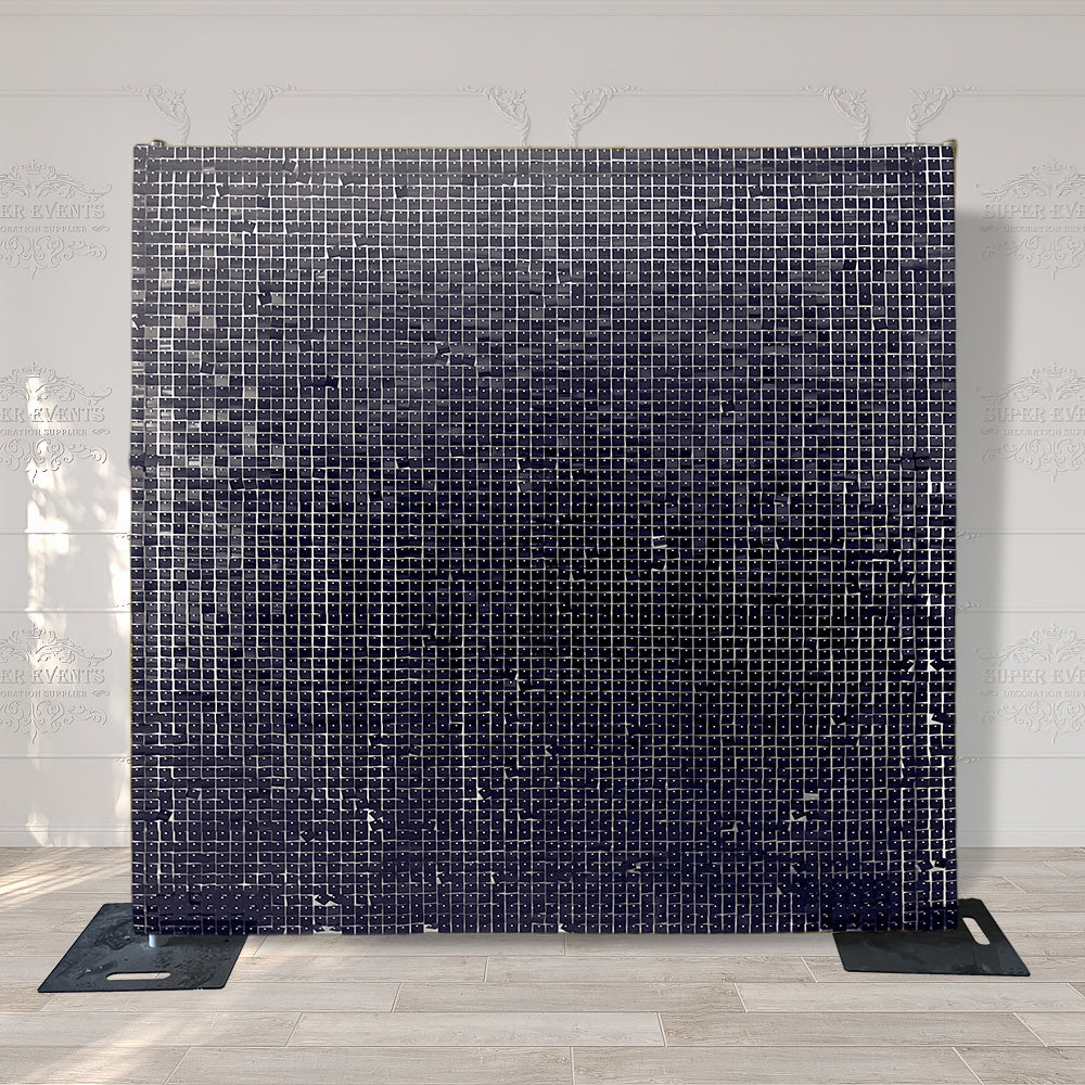 Shimmer Wall Panels / Clip Hole Backing & Square Sequins - Black