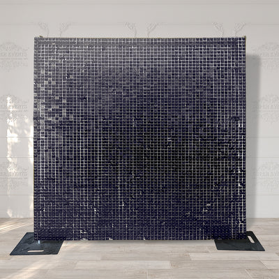 Shimmer Wall Panels / Clip Hole Backing & Square Sequins - Black