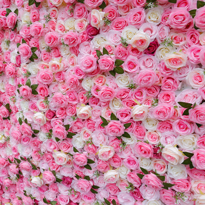 BD-025 3D Fabric Artificial Flower Backdrop Rolling Up Curtain Flower Wall - 8ft*8ft