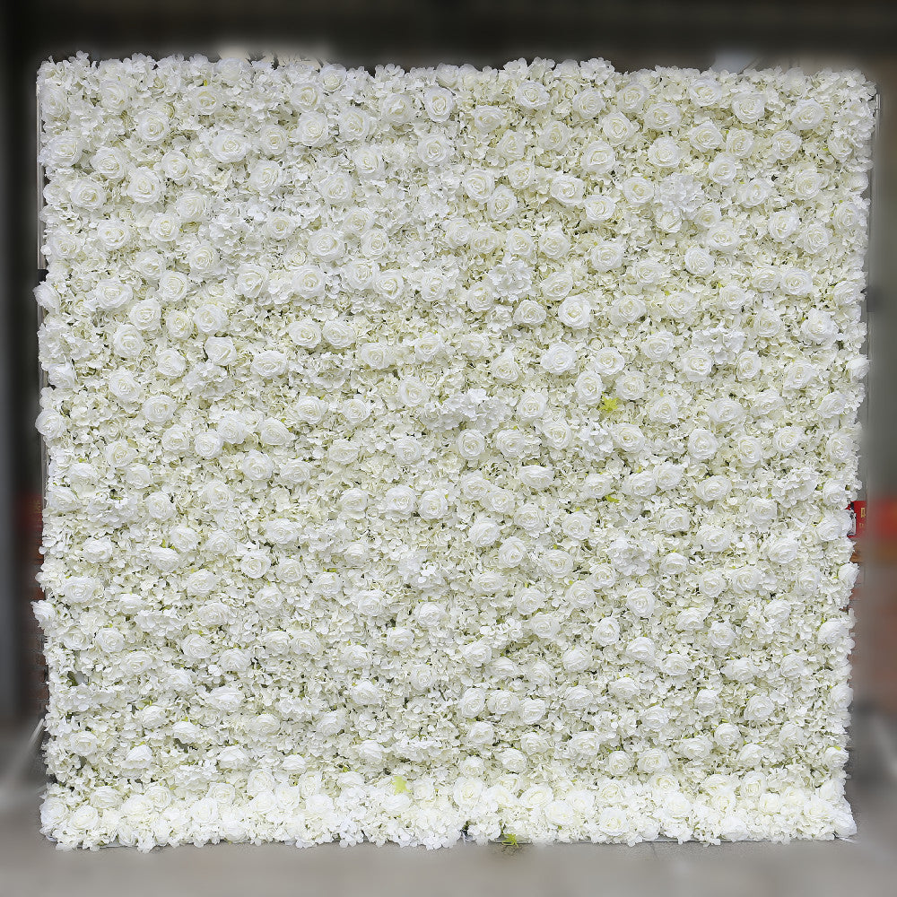 BD-047 2D Fabric Artificial Flower Backdrop Rolling Up Curtain Flower Wall - 8ft*8ft