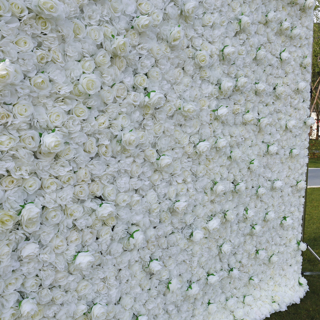 BD-034 2D Fabric Artificial Flower Backdrop Rolling Up Curtain Flower Wall - 8ft*8ft