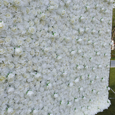 BD-034 2D Fabric Artificial Flower Backdrop Rolling Up Curtain Flower Wall - 8ft*8ft