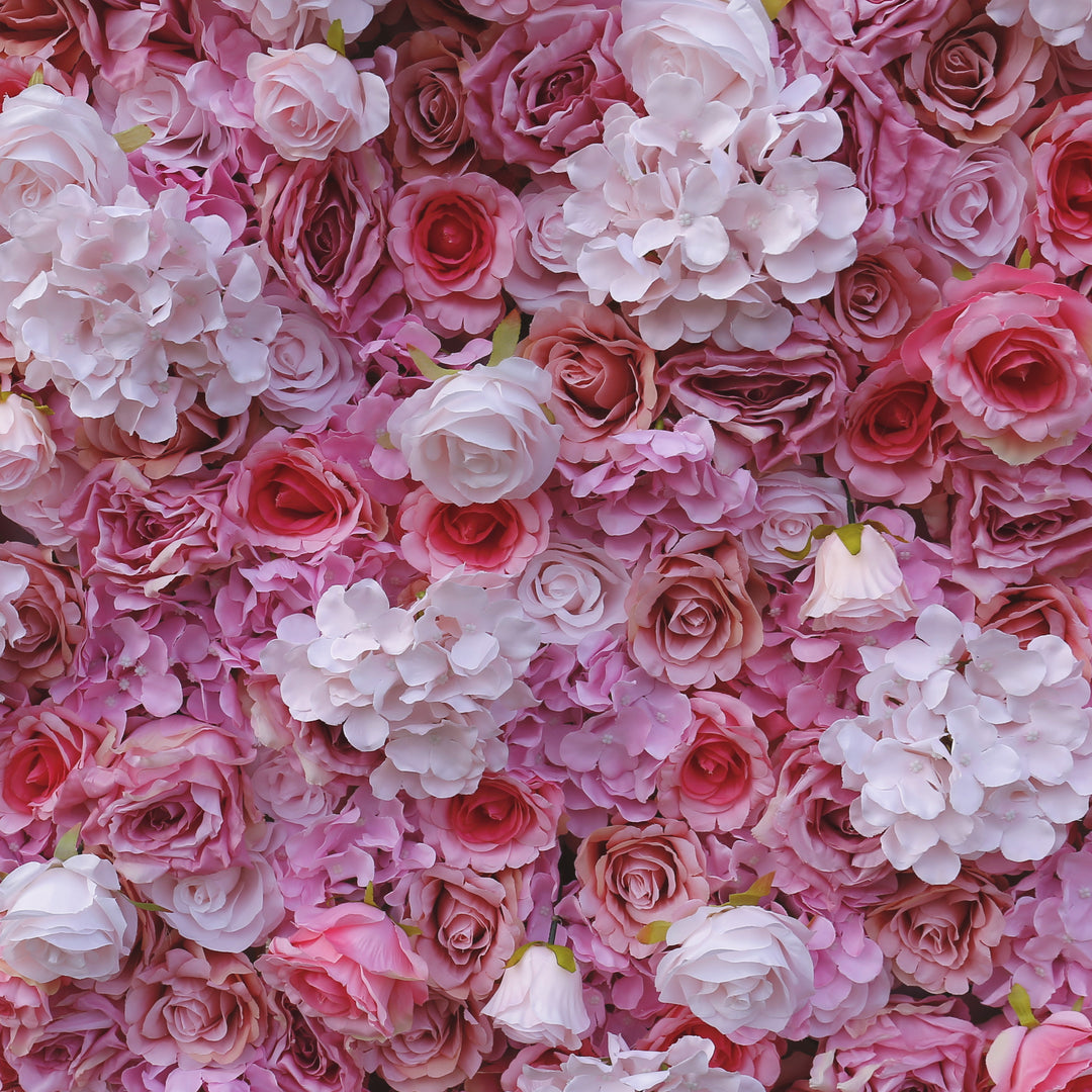 BD-035 2D Fabric Artificial Flower Backdrop Rolling Up Curtain Flower Wall - 8ft*8ft