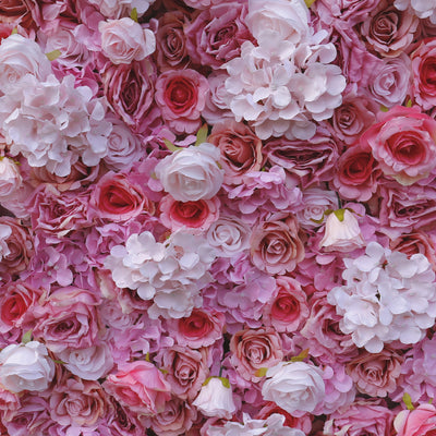 BD-035 2D Fabric Artificial Flower Backdrop Rolling Up Curtain Flower Wall - 8ft*8ft