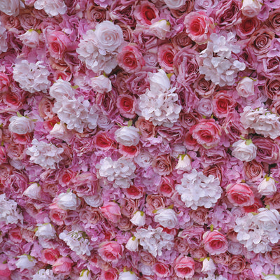 BD-035 2D Fabric Artificial Flower Backdrop Rolling Up Curtain Flower Wall - 8ft*8ft