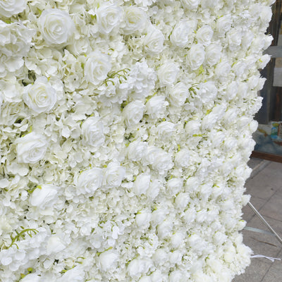 BD-047 2D Fabric Artificial Flower Backdrop Rolling Up Curtain Flower Wall - 8ft*8ft