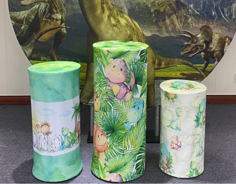 Cylinder Plinth Fabric Cover Set - 3 Pieces