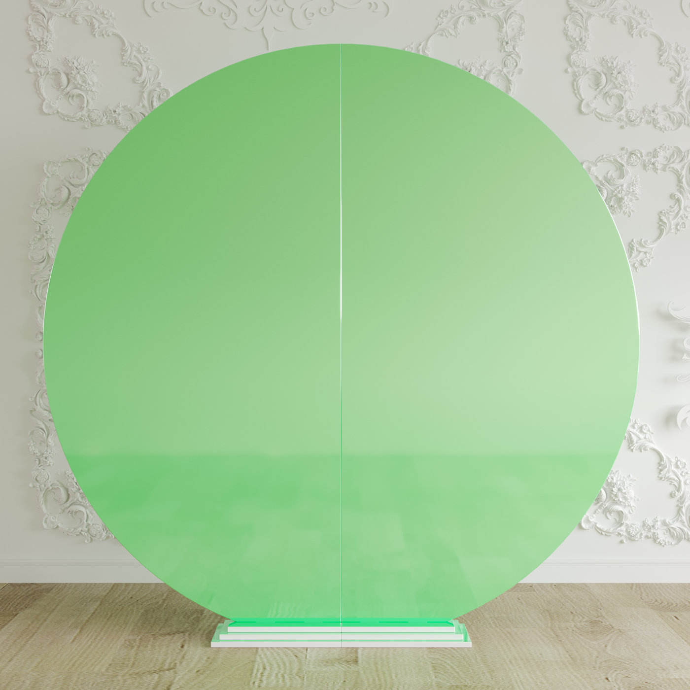 Custom Green Round Acrylic Backdrop - 6.5ft