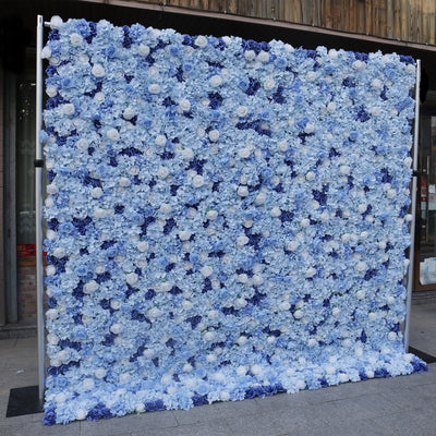 BD-054 3D Fabric Artificial Flower Backdrop Rolling Up Curtain Flower Wall - 8ft*8ft