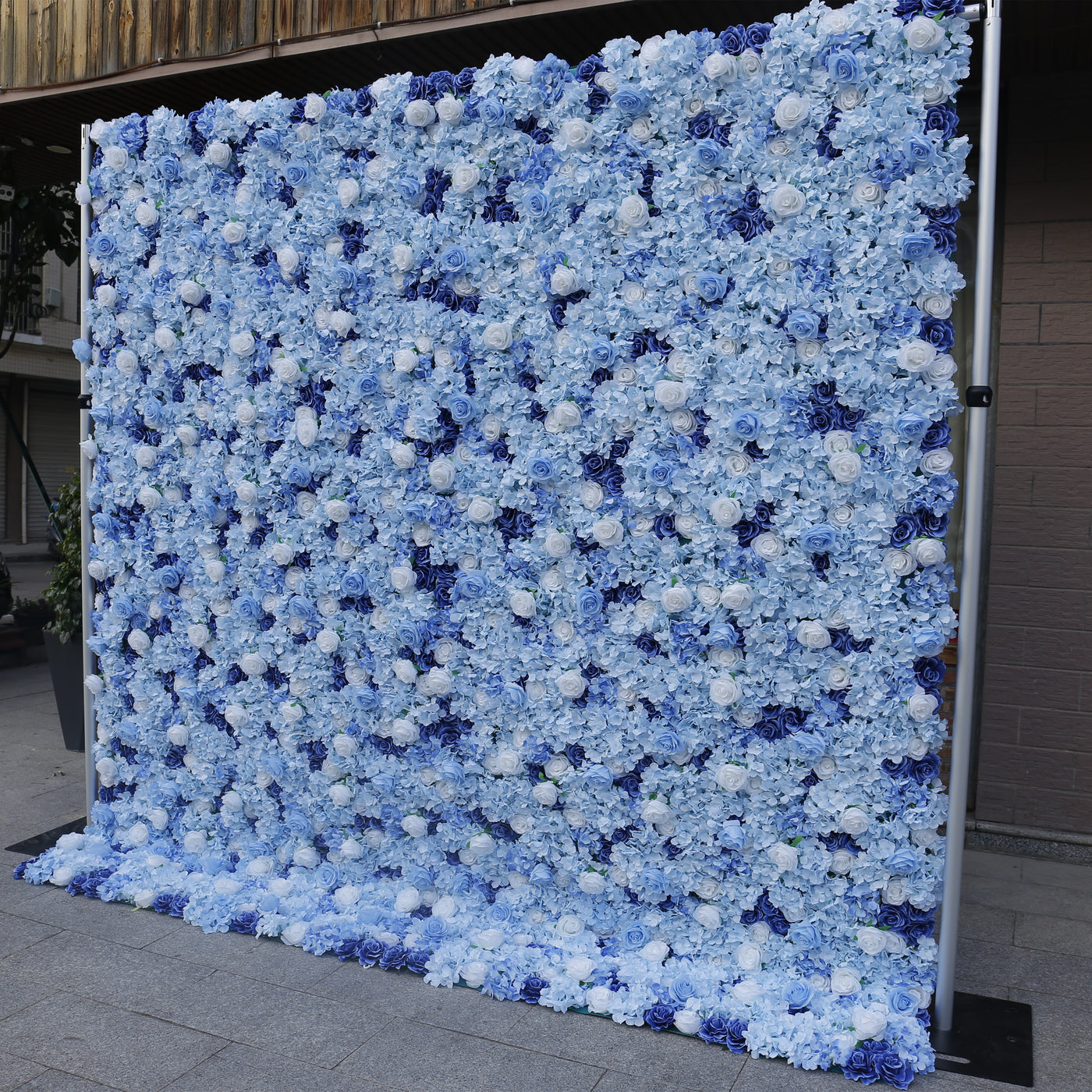 BD-054 3D Fabric Artificial Flower Backdrop Rolling Up Curtain Flower Wall - 8ft*8ft
