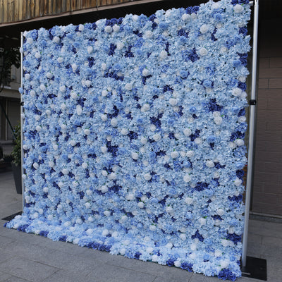 BD-054 3D Fabric Artificial Flower Backdrop Rolling Up Curtain Flower Wall - 8ft*8ft