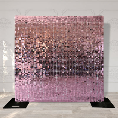 Shimmer Wall Panels / Clip Hole Backing & Square Sequins - Rose Gold