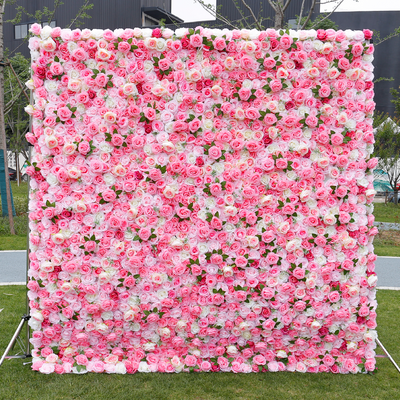 BD-025 3D Fabric Artificial Flower Backdrop Rolling Up Curtain Flower Wall - 8ft*8ft
