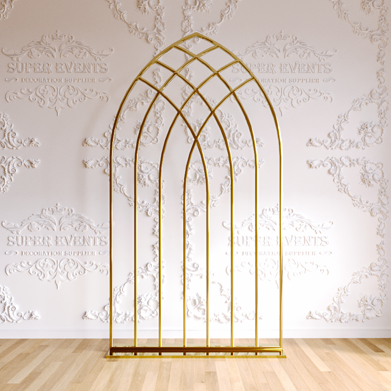 Stainless Steel Arch Backdrop Frame Stand - Gold – Supereventdecor