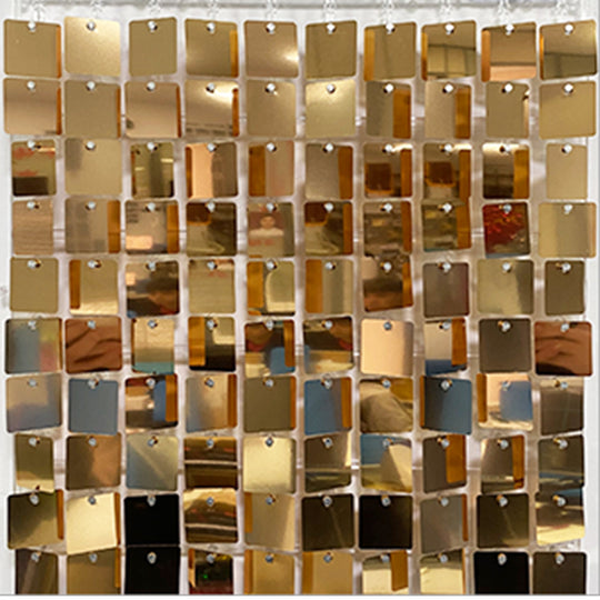 Shimmer Wall Panels / Black Backing &amp; Square Sequins - Deep Champagne