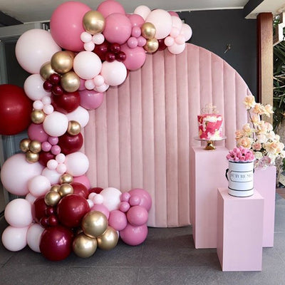 Velvet Round Event Decor Backdrop 65" - Pink