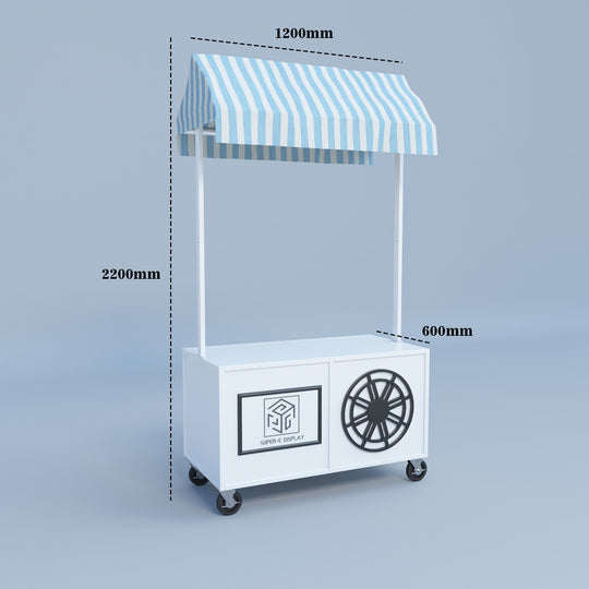 Wood Candy Dessert Cart with Wheels - White/Pink/Blue/Black