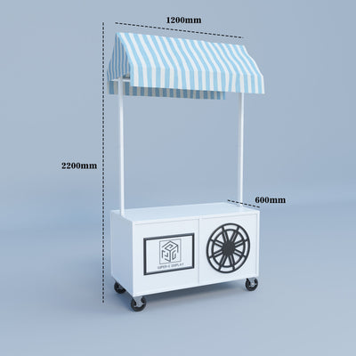 Wood Candy Dessert Cart with Wheels - White/Pink/Blue/Black