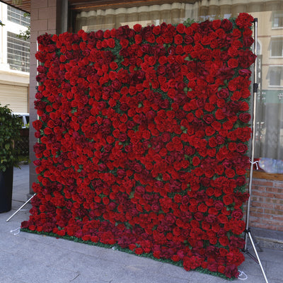 BD-045 2D Fabric Artificial Flower Backdrop Rolling Up Curtain Flower Wall - 8ft*8ft