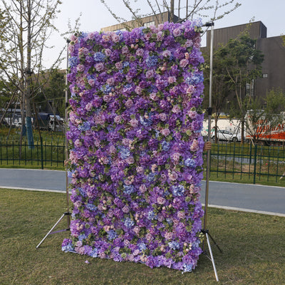 BD-048 3D Fabric Artificial Flower Backdrop Rolling Up Curtain Flower Wall - 8ft*8ft