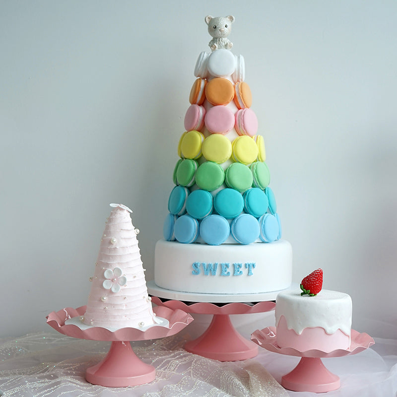 Metal Dessert Cake Display Stand Set - Pink
