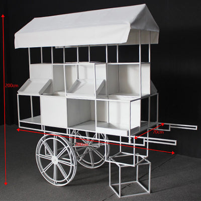 Metal Candy Dessert Cart with Wheels - Black/White/Pink/Blue
