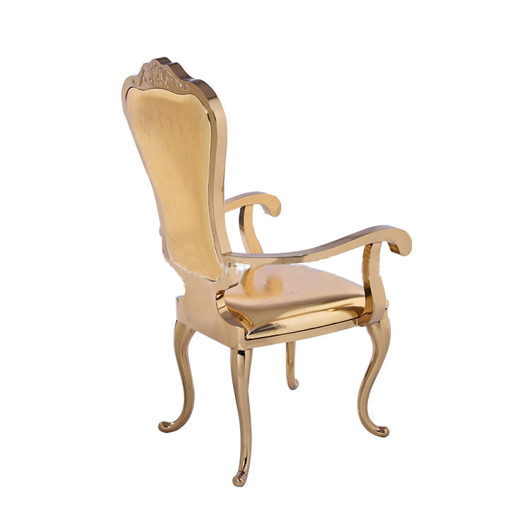 Stainless Steel Modern Padded Back Alexa Dining Event Chair - Gold