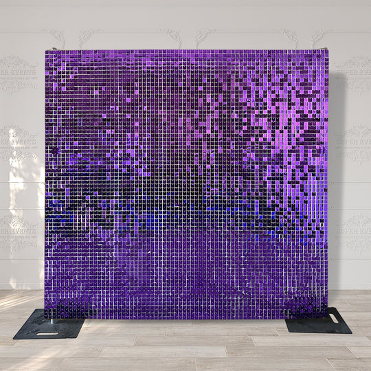 Shimmer Wall Panels / Black Backing &amp; Square Sequins - Blue Purple