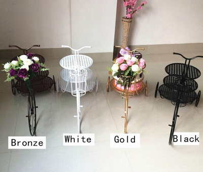 Metal Bicycle Dessert Cake Display Stand Set - Gold/White/Bronze/Black