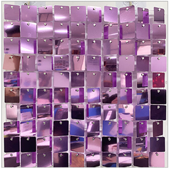 Shimmer Wall Panels / Black Backing &amp; Square Sequins - Light Purple