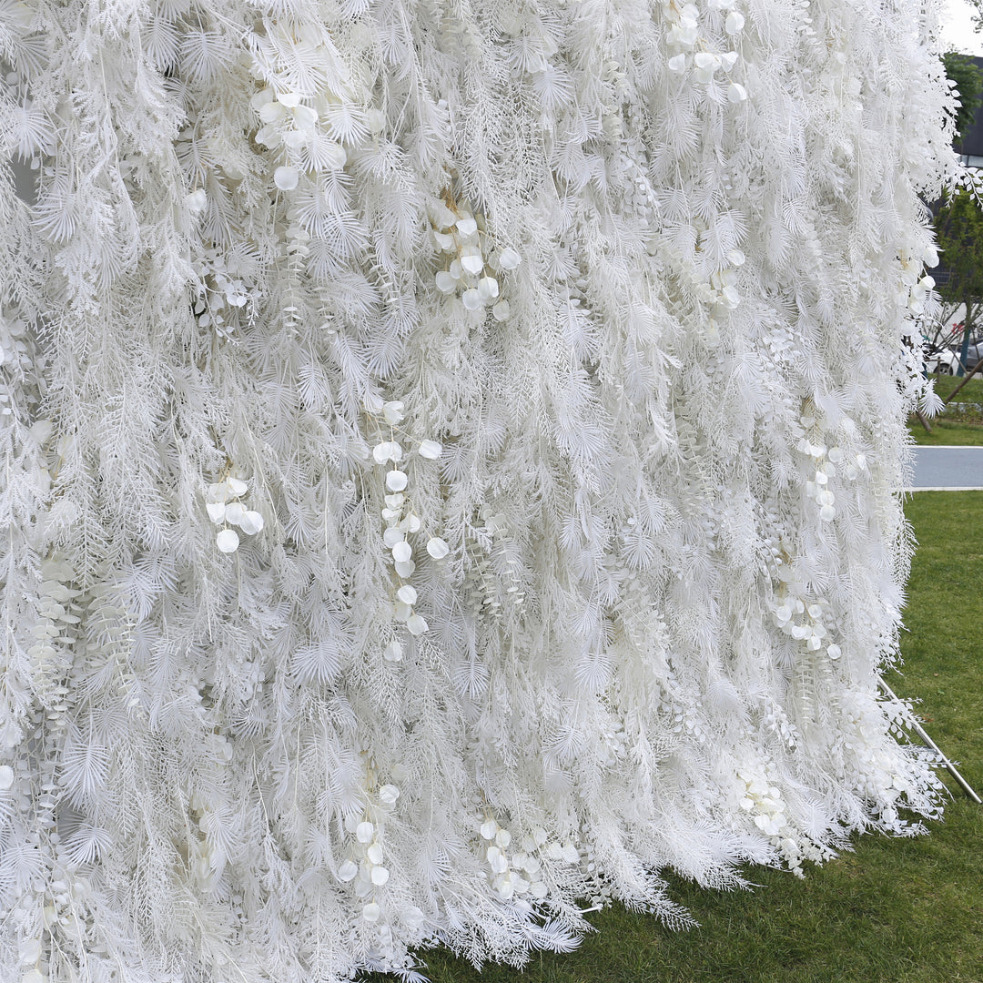 HE-BD029 5D Feather Backdrop Rolling Up Curtain Flower Wall - 8ft*8ft