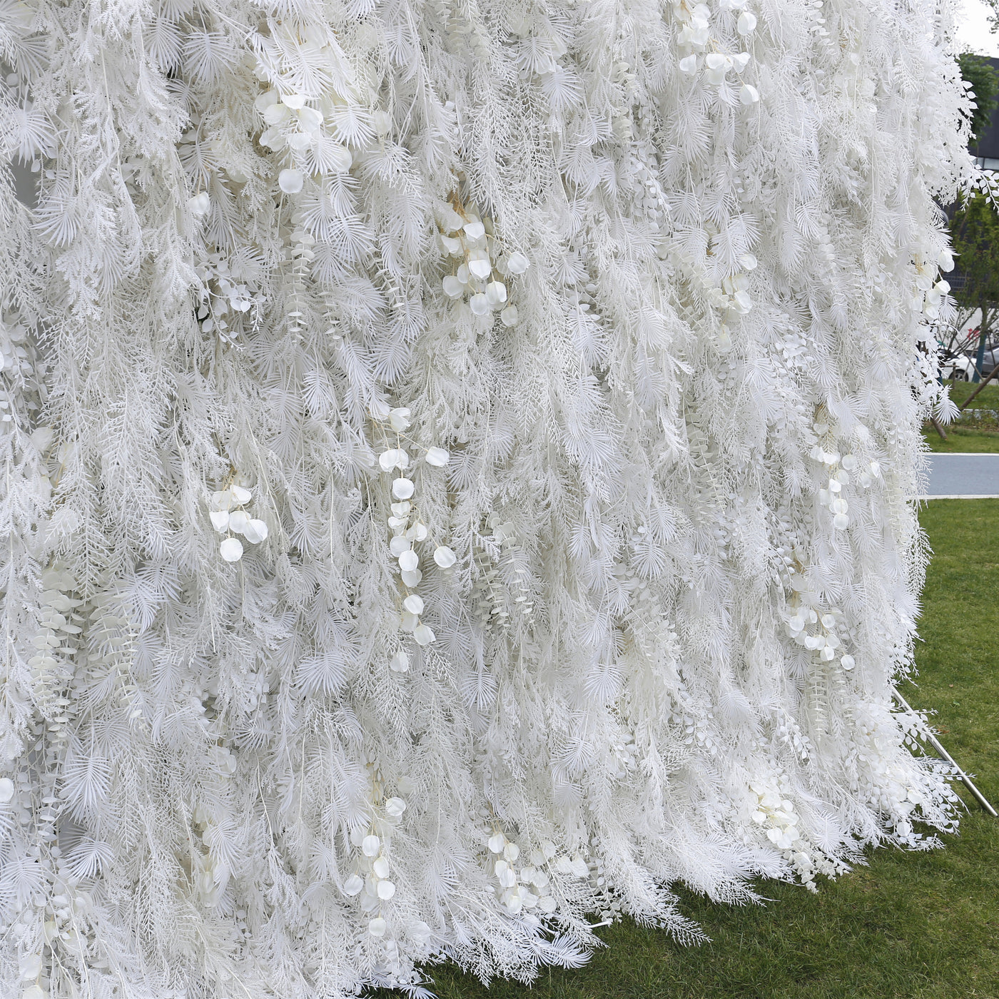 HE-BD029 5D Feather Backdrop Rolling Up Curtain Flower Wall - 8ft*8ft