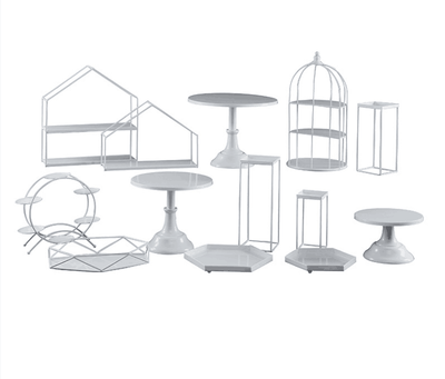 Metal Dessert Cake Display Stand Set - White