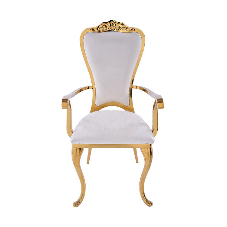 Stainless Steel Modern Padded Back Alexa Dining Event Chair - White